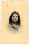 Studio portrait of Colette Flake, a Jewish teenager who survived in hiding in France, taken shortly after the end of the war.