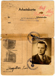 Worker's card issued to Leon Hochbaum under the false name Leon Margultesz.
