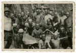 Group portrait of Bulgarian Jews in a forced labor brigade in Bov.