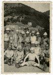 Group portrait of Bulgarian Jews in a forced labor brigade in Bov.