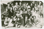 Group portrait of Jewish youth from Orinin, USSR.