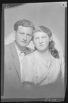 Studio portrait of Jozsef Grosfeld and his [either fiancee or wife].