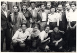 Group portrait of Lithuanian-Jewish partisans after liberation.