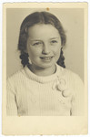 Studio portrait of a Jewish girl in Duesseldorf.

Pictured is Helga Kann.