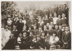 Group portrait of students at the elementary school in Kowel, Poland.