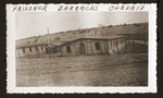 View of prisoner barracks in the newly liberated Ohrdruf concentration camp.