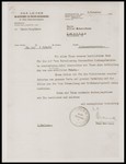 A letter written by Fanny Czarna, secretary and acting deputy of Moshe Merin, head of the Sosnowiec Judenrat, to Alfred Schwarzbaum in Lausanne in Switzerland.