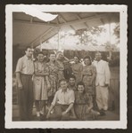 A group portrait of Polish Jewish displaced persons in the Weiden DP camp.