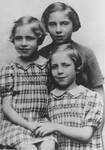 Ten-year-old Marcelle Burakowski Bock (the donor) with her eight-year-old twin sisters, Berthe and Jenny.