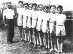 Members of a boys sports team at the Novaky labor camp.