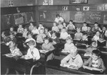 First grade pupils study in a classroom in a public school in Hamburg.