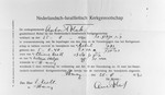 Circumcision certificate for Robert Krell signed by Anton Polak, mohel for the Jewish community in The Hague.