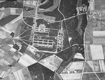 Aerial reconnaissance photograph of the military camp two kilometers from the Bergen-Belsen concentration camp area.