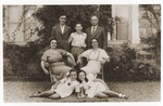 Portrait of the Amarillo family outside their home in Salonika.