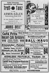 German newspaper advertisements for pubs, restaurants, and ball rooms for lesbians.