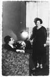 A Jewish couple in their home in Kovno, Lithuania.