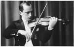 Portrait of Jewish musician Michael Hofmekler playing the violin.