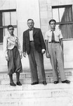 The Sedlis family stands on the steps of a building in Warsaw a few months before the start of World War II.