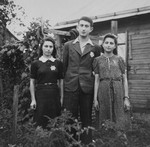 Three members of the Irgun Brit Zion Zionist youth movement in the Kovno ghetto.