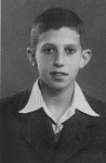 Portrait of Aharon Reches, a  member of the Irgun Brit Zion Zionist youth movement in the Kovno ghetto.