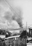 Burning of the Kovno ghetto during liquidation.