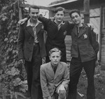 Group portrait of members of Irgun Brit Zion in the Kovno ghetto.