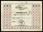 The front side of a special ration card [Sonderkarte] issued to the Jewish Council of Rzeszow by the General Government.
