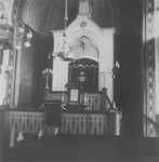 View of the interior of the synagogue in Rastenburg, East Prussia.