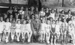 Class portrait of students at a Jewish primary school in Bratislava.