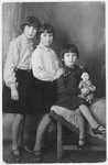 Portrait of Irene, Wanda and Tosia Borenstein.

Irene Borenstein [later Shattan] married Wolf Shattan after liberation.