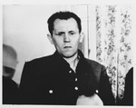 Defendant Menne Saathoff at the Sachsenhausen concentration camp war crimes trial in Berlin.