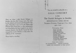 Outside pages of an invitation to a gala concert at the Metropolitan Opera House to aid Danish refugees in Sweden.