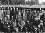 Group portrait of survivors in Langenstein-Zwieberge, a sub-camp of Buchenwald.