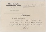 Postcard from the Gestapo (Secret State Police) in Munich summoning the recipient to report for an interview on February 2, 1939.