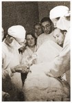 Dr. Michal Eliasberg performs surgery in the Lodz ghetto hospital.