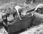 The exhumation of a grave near the Natzweiler-Struthof concentration camp.