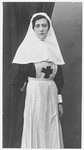 Portrait of a Jewish nurse, Anya Pevsner, in her uniform.