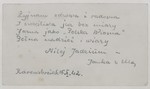 Greeting card given to Polish political prisoner,Jadwiga Dzido on her name day by two fellow inmates of the Ravensbrueck concentration camp.