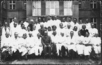 Staff of the Jewish hospital of Lodz.

Biruta (Bronia) Poyser worked there as a nurse.