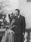 Wedding portrait of French Zionist resistance leader Otto Giniewski and his bride Lili.