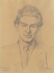 Portrait of Edgar Krasa drawn by Leo Haas in Theresienstadt and given to Krasa's mother as a birthday present.