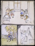 A page of a sketchbook created by Elizabeth Kaufmann during her stay in Nazi-occupied France.