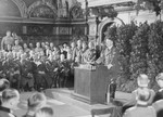 Adolf Hitler addresses an audience in Danzig.