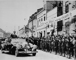 Adolf Hitler arrives in Memel the day after the city's annexation to the Reich.