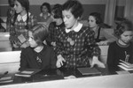 Jewish girls in a classroom at the Goldschmidt Jewish private school in Berlin-Grunewald.