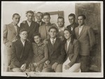 Group portrait of young Jewish men and women in Bukhara.