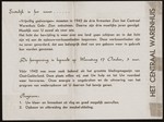 Invitation to the reopening of the Zion clothing and fabric store in Eibergen, which includes a brief account of its history during the war.