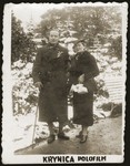 Szmuel and Lonia Liwer during a winter holiday in Krynica.