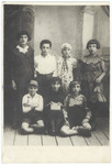Group portrait of school girls dressed in costume for a school performance.