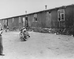 Barracks in Bergen-Belsen concentration camp.